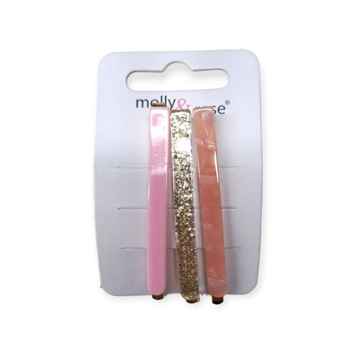 Picture of MOLLY&ROSE PASTEL HAIR SLIDES PINK 3PK